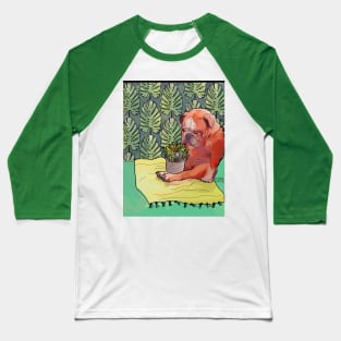 Bulldog and Succulent Baseball T-Shirt